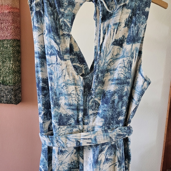Anthropologie NWOT Eva Franco Landscape Print jumpsuit (Swan motif)  Size 14 XL - Picture 8 of 8
